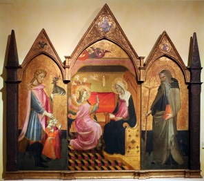성 에우스타키오와 성 안토니오 아빠스 사이의 주님 탄생 예고_by Master of the Annunciation_photo by Sailko_in 15th century.jpg